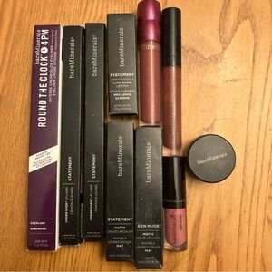 bareMinerals Lipstick/lipliner/lip gloss and blush 
Reds, pinks, earth tones